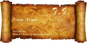 Tuss Irma névjegykártya