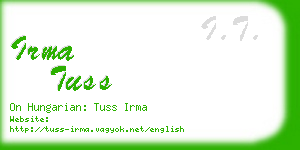 irma tuss business card